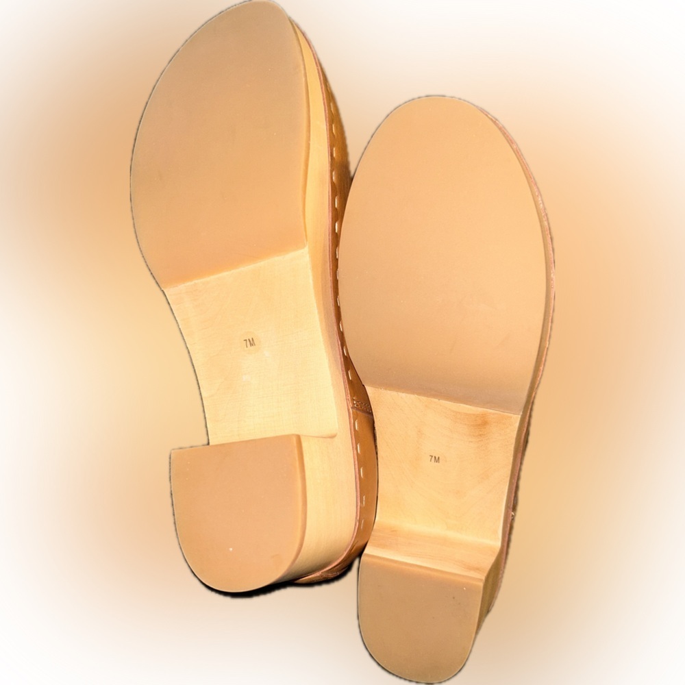 NWOB Loeffler Randall Annabelle Tan Leather Chelsea Boots Wood Clog Block Heel 7 - Picture 10 of 12